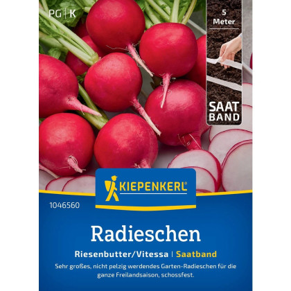 Semená reďkovky obrej Riesenbutter - predaj výsevných pásikov - 5 m