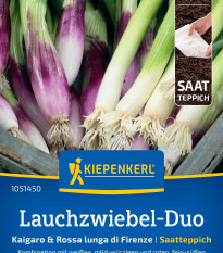 Duo jarnej cibuľky Kaigaro a Rossa Lunga di Firenze - predaj výsevných pásikov - 15x150 cm